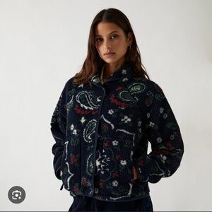 KITH navy sherpa jacket size small